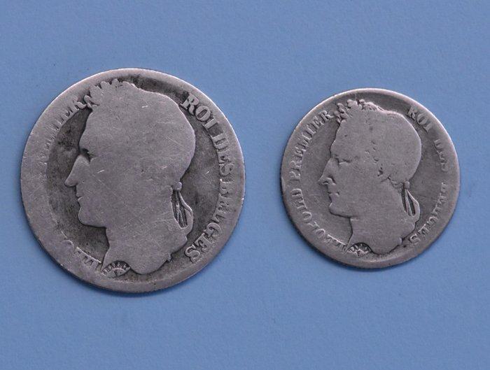 België. Leopold I. 1 Franc en 1/2 Franc 1844 (Zonder, Postzegels en Munten, Munten | Nederland