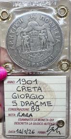 Griekenland, Kreta. George. 5 Drachmai 1901, Postzegels en Munten, Munten | Europa | Niet-Euromunten