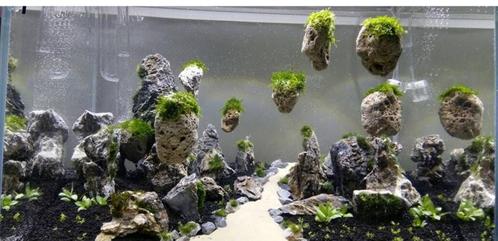 Suspended  (drijvende aquarium stenen) 3-12cm in zakje, Dieren en Toebehoren, Vissen | Aquaria en Toebehoren, Nieuw, Ophalen of Verzenden