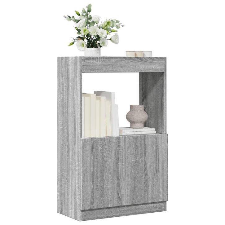 vidaXL Hoge kast 63x33x100 cm bewerkt hout grijs sonoma, Huis en Inrichting, Kasten | Boekenkasten, Nieuw, Verzenden