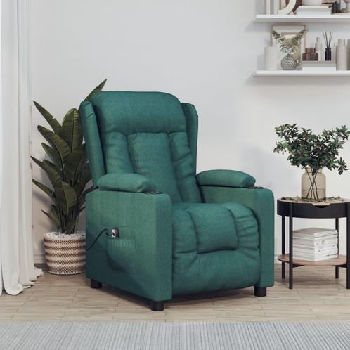 vidaXL Fauteuil verstelbaar elektrisch stof donkergroen, Huis en Inrichting, Fauteuils, Nieuw, Verzenden