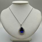 Collier avec pendentif - 18 carats Or blanc - Tanzanite