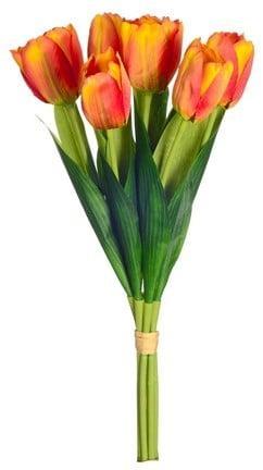 Tulpen Oranje Zijden Bundel 7 bloemen, Huis en Inrichting, Woonaccessoires | Kunstplanten en Kunstbloemen, Nieuw