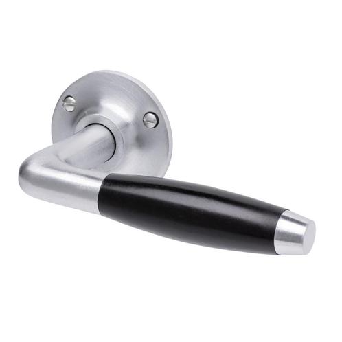 Retro Deurklink Klassiek mat nikkel met ronde rozetten, Doe-het-zelf en Bouw, Hang- en Sluitwerk, Klink of Kruk, Nieuw, Koper of Messing