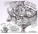 Pentekening Amerika - Gemeene Dean (lijst optie, Tekeningen), Antiek en Kunst, Verzenden