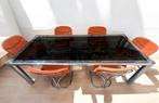 Table - Acier, Verre - Table et six chaises