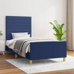 vidaXL Bedframe met hoofdeinde stof blauw 90x190 cm, Verzenden, Nieuw