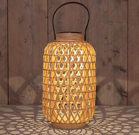 Solar lantaarn windlicht - bamboe 18 x 32 cm anna’s, Hobby en Vrije tijd, Knutselen, Nieuw