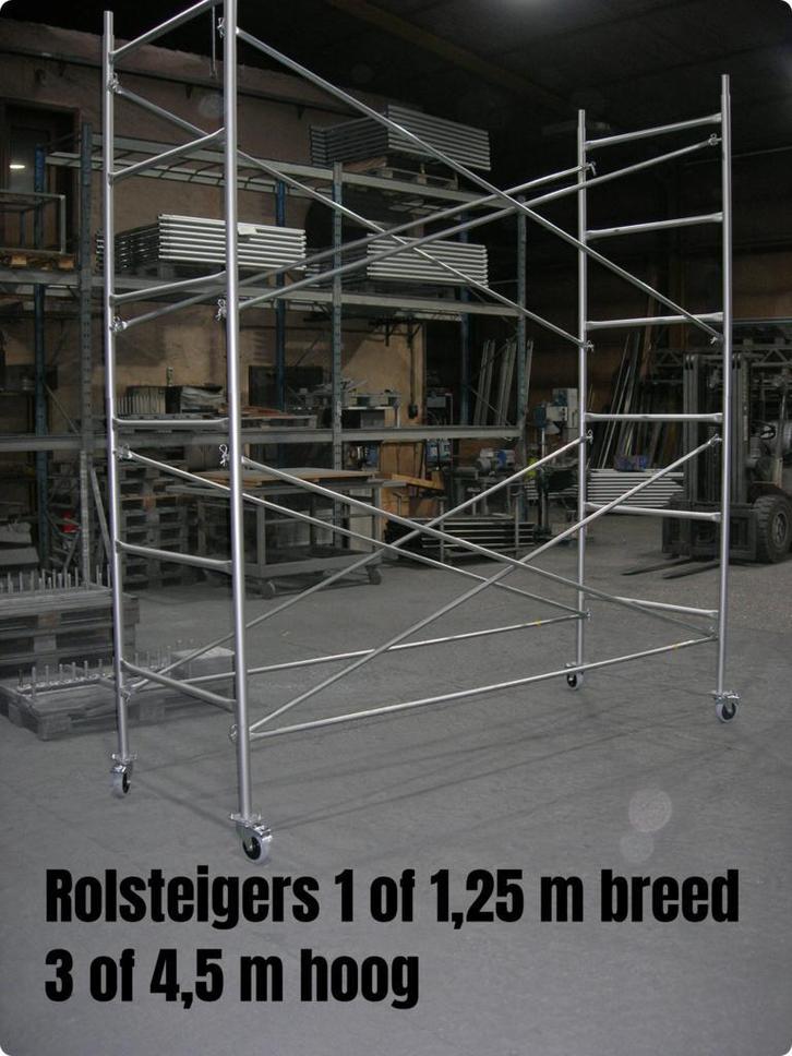 Rolsteigers 3 of 4,50 m hoog - rolstelling - rolsteiger, Doe-het-zelf en Bouw, Steigers, Rolsteiger of Kamersteiger, Nieuw, 2 tot 5 meter