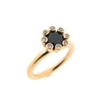 Gouden Sprite ring met saffier en diamant; 0,04 ct. | BRON, Gebruikt, Overige kleuren, Ophalen of Verzenden, Kleiner dan 17