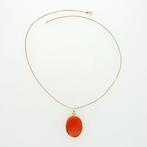 Collier avec pendentif - 14 carats Or jaune - Agaat