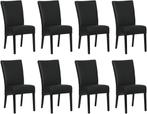 Set van 8 Zwarte leren landelijke eetkamerstoelen - Toledo, Huis en Inrichting, Stoelen, Nieuw, Vijf, Zes of meer stoelen, Landelijk