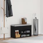 vidaXL Bankje Zwart Eiken 60x30x45 cm Geengineerd Hout, Huis en Inrichting, Kasten | Schoenenkasten, Verzenden, Nieuw