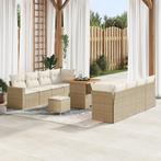 vidaXL 11-delig tuinsofa set met kussens in beige poly, Tuin en Terras, Verzenden, Nieuw