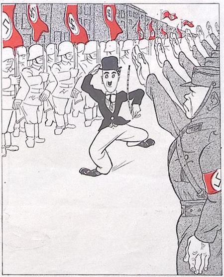 Chaplin mag Duitsland niet binnen op spotprent (lijst optie), Antiek en Kunst, Kunst | Litho's en Zeefdrukken, Verzenden