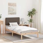 vidaXL Bedframe met Gevoerde Hoofdbord Taupe 100 x 200 cm, Huis en Inrichting, Verzenden, Nieuw