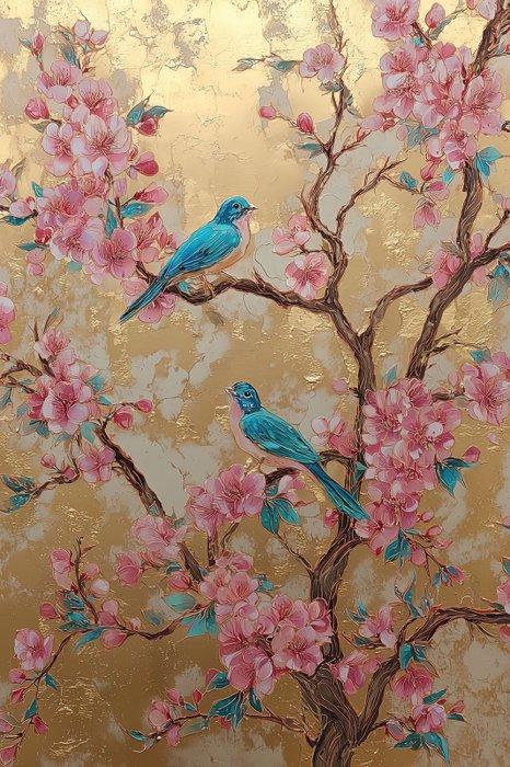 yamila - Sinfonía en Oro y Cobalto: El Renacer del Bluebird, Antiquités & Art, Curiosités & Brocante