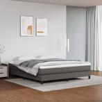 vidaXL Boxspring bed kunstleer grijs 160x200 cm, Verzenden