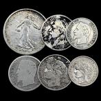 Frankrijk. 6 Silver (2x 20 Centimes + 3x 50 Centimes + 1x 1