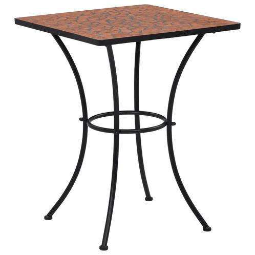 vidaXL Bistrotafel mozaïek 60 cm keramiek terracottakleurig, Tuin en Terras, Tuintafels, Nieuw, Verzenden