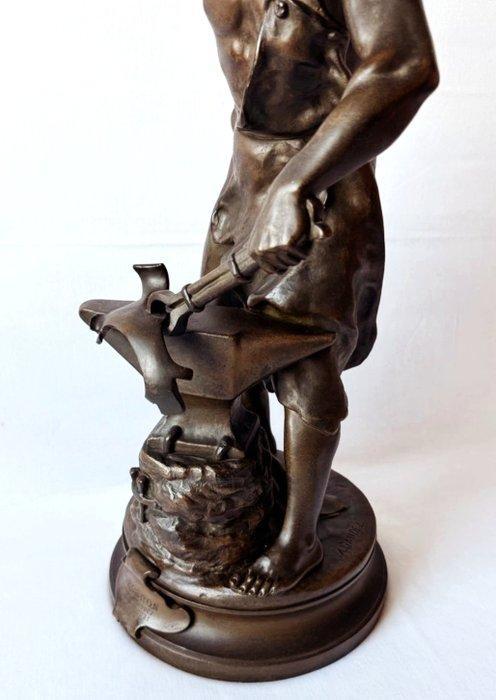 Adrien Etienne Gaudez (1845-1902) - sculptuur, Le Forgeron, Antiek en Kunst, Antiek | Keramiek en Aardewerk