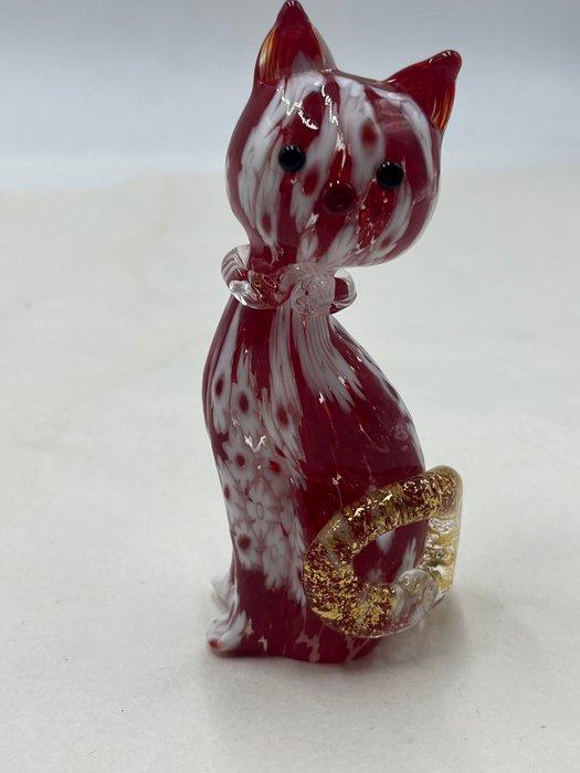 Figurine - Campanella Livio gatto in murrine foglia oro 24, Antiek en Kunst, Curiosa en Brocante