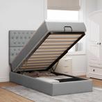 vidaXL Bed poef met matras en LEDs 90x200 cm stof, Huis en Inrichting, Slaapkamer | Bedden, Verzenden, Nieuw