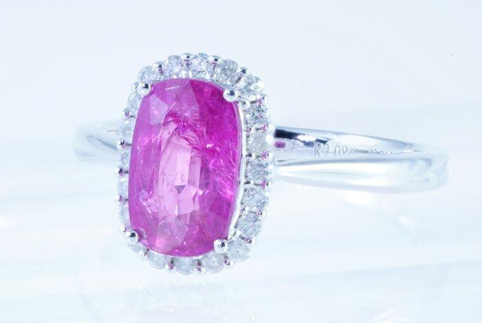 Zonder Minimumprijs - Ring Platina - 2.30ct. tw. Saffier -, Handtassen en Accessoires, Ringen