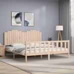 vidaXL Bedframe met hoofdbord massief hout 180x200 cm, Verzenden, Nieuw