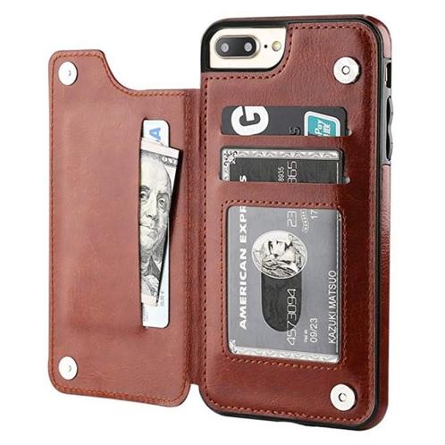 Retro iPhone 5S / SE Leren Flip Case Portefeuille - Wallet, Télécoms, Téléphonie mobile | Housses, Coques & Façades | Apple iPhone