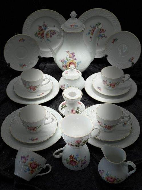 Service à café - Schumann Arzberg mit Blumen-Dekor und, Antiek en Kunst, Antiek | Meubels | Tafels