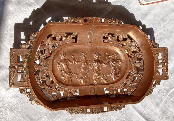 Schotel - Jugenstil-Schale - Zink met koper gecoat -, Antiek en Kunst, Kunst | Designobjecten