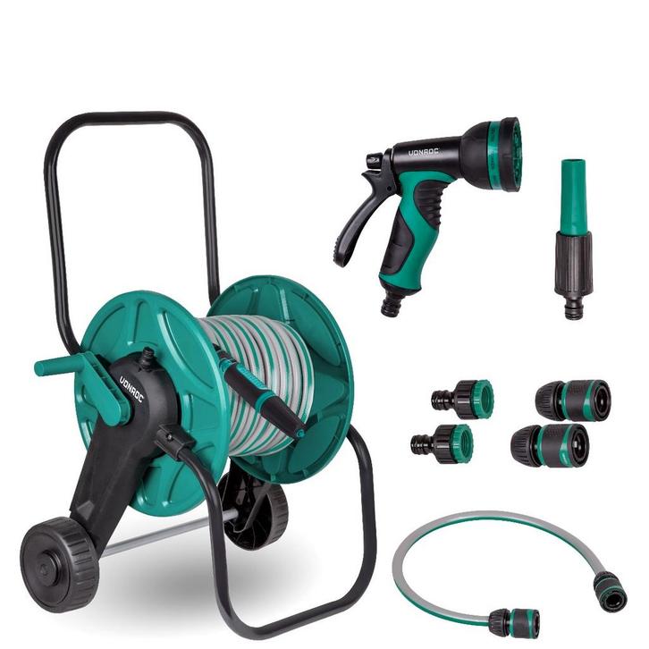 Slangenwagen met 20m tuinslang | Incl. 3 spuitstukken en, Tuin en Terras, Tuinslangen, Nieuw, Verzenden