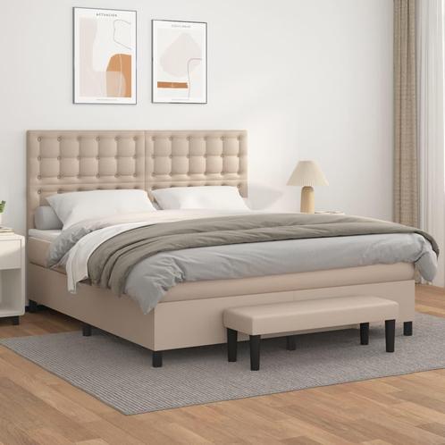 vidaXL Boxspring met matras kunstleer cappuccinokleurig, Huis en Inrichting, Slaapkamer | Bedden, Nieuw, Verzenden