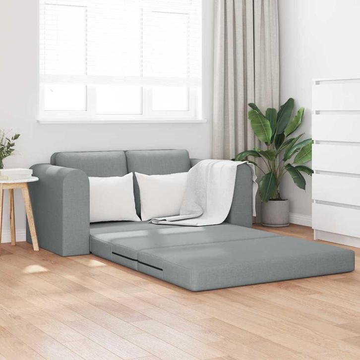 vidaXL Slaapbank Lichtgrijs 148 x 71 x 83 cm Stof, Huis en Inrichting, Zetels | Zetels, Nieuw, Verzenden