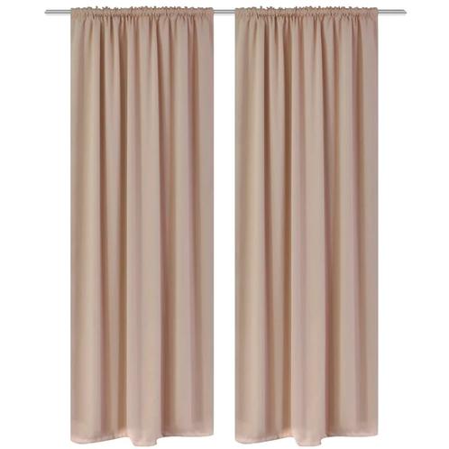 vidaXL Gordijnen met gleuven 135 x 245 cm crème 2 st, Huis en Inrichting, Stoffering | Gordijnen en Lamellen, Nieuw, Verzenden