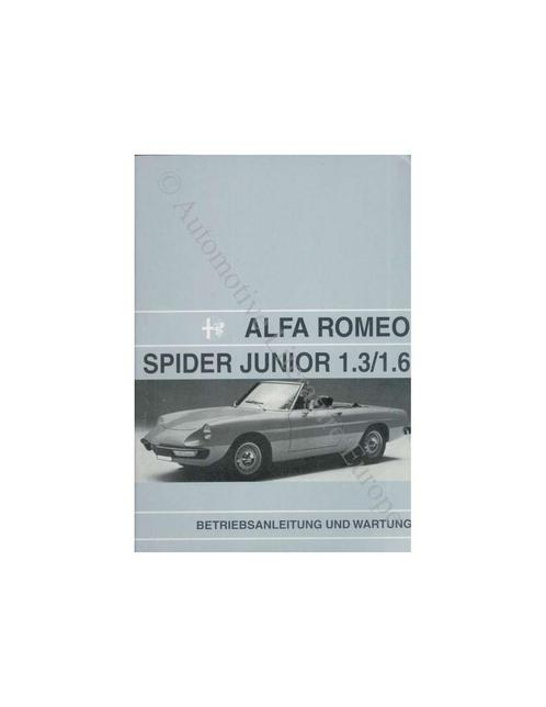 1972 ALFA ROMEO SPIDER 1300 1600 JUNIOR INSTRUCTIEBOEKJE D.., Auto diversen, Handleidingen en Instructieboekjes, Ophalen of Verzenden