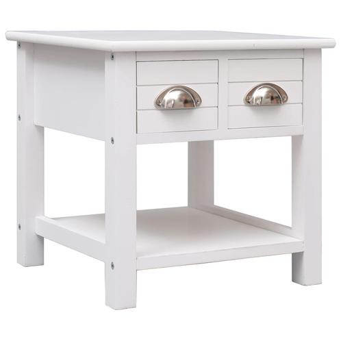 vidaXL Bijzettafel 40x40x40 cm paulowniahout wit, Huis en Inrichting, Tafels | Bijzettafels, Nieuw, Verzenden