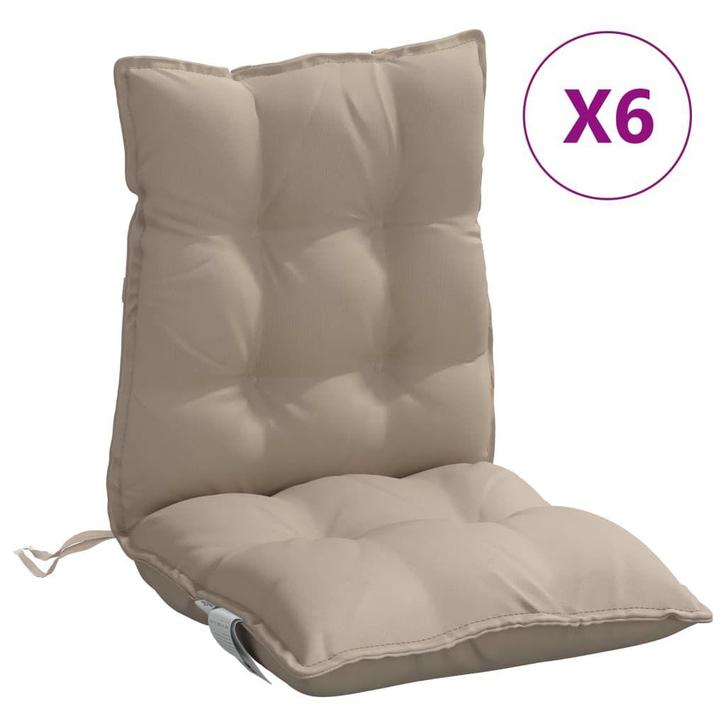 6x Stoelkussens Taupe | Retour Deal | 40% Korting NU!, Tuin en Terras, Tuinmeubel-accessoires, Nieuw, Verzenden
