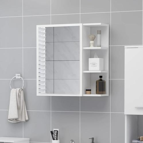 vidaXL Badkamerspiegelkast 62,5x20,5x64 cm bewerkt hout wit, Huis en Inrichting, Tafels | Kaptafels, Nieuw, Verzenden