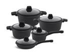 Veiling - 10-delige Luxe Pannenset van Gesmeed Aluminium, Huis en Inrichting, Keuken | Potten en Pannen, Nieuw
