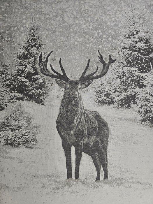 Wandtapijt in Jacquard van Alpaca Majestueus hert onder de, Antiek en Kunst, Antiek | Tapijten, Tafelkleden en Textiel