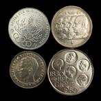 Belgique, Allemagne. Silver 4 Coins (1x 50 Francs + 1x 100, Postzegels en Munten