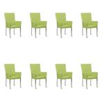 Set van 8 Leren eetkamerstoelen Deal met armleuning -, Ophalen of Verzenden, Nieuw, Leer, Eén