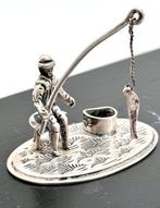No reserve-Handgemaakte Hollands zilveren miniatuur Visser