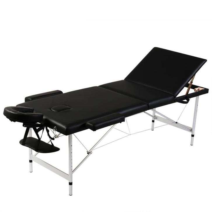 vidaXL Inklapbare massagetafel 3 zones met aluminium frame, Sport en Fitness, Massageproducten, Nieuw, Verzenden