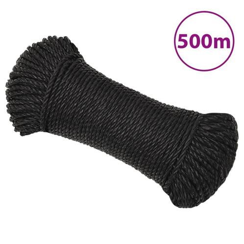 vidaXL Werktouw 8 mm 500 m polypropeen zwart, Doe-het-zelf en Bouw, IJzerwaren en Bevestigingsmiddelen, Nieuw, Verzenden