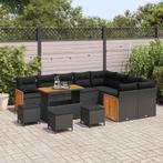 vidaXL Tuinbank Set 13 pcs Zwart 110 x 55 x 71 cm poly, Tuin en Terras, Verzenden, Nieuw
