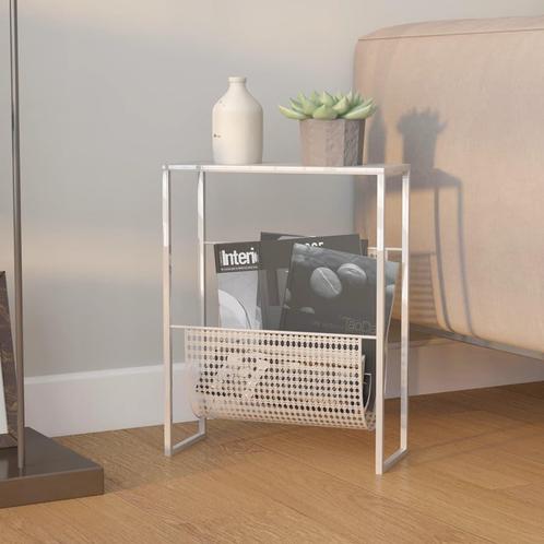 vidaXL Tijdschriftenrek 35x15x45 cm staal zilverkleurig, Huis en Inrichting, Woonaccessoires | Krantenbakken en Lectuurbakken