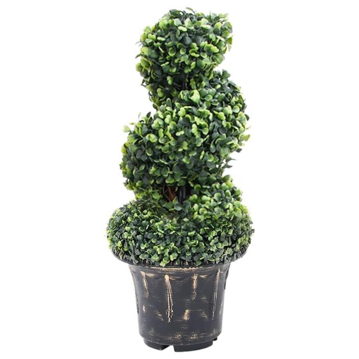 vidaXL Kunstplant met pot buxus spiraal 59 cm groen, Huis en Inrichting, Woonaccessoires | Kunstplanten en Kunstbloemen, Nieuw